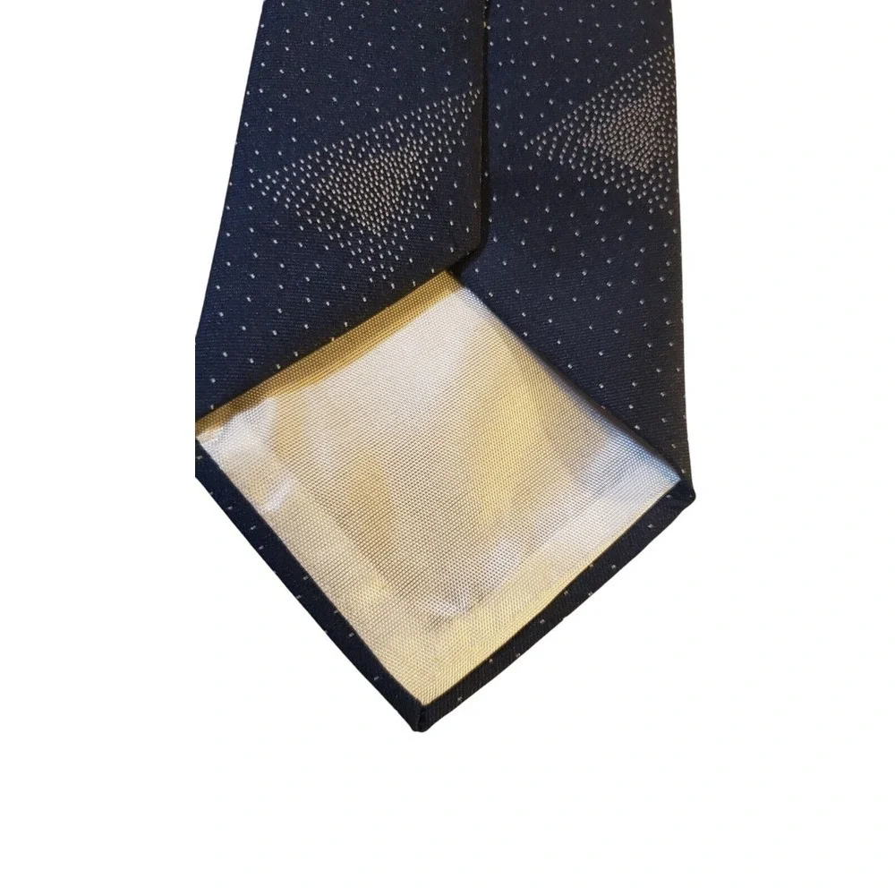 Allyn St George Silk Necktie Black Ivory Geometric Polka Dots Mens‎ Designer